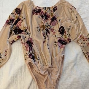 Free People velvet slouchy body suit M